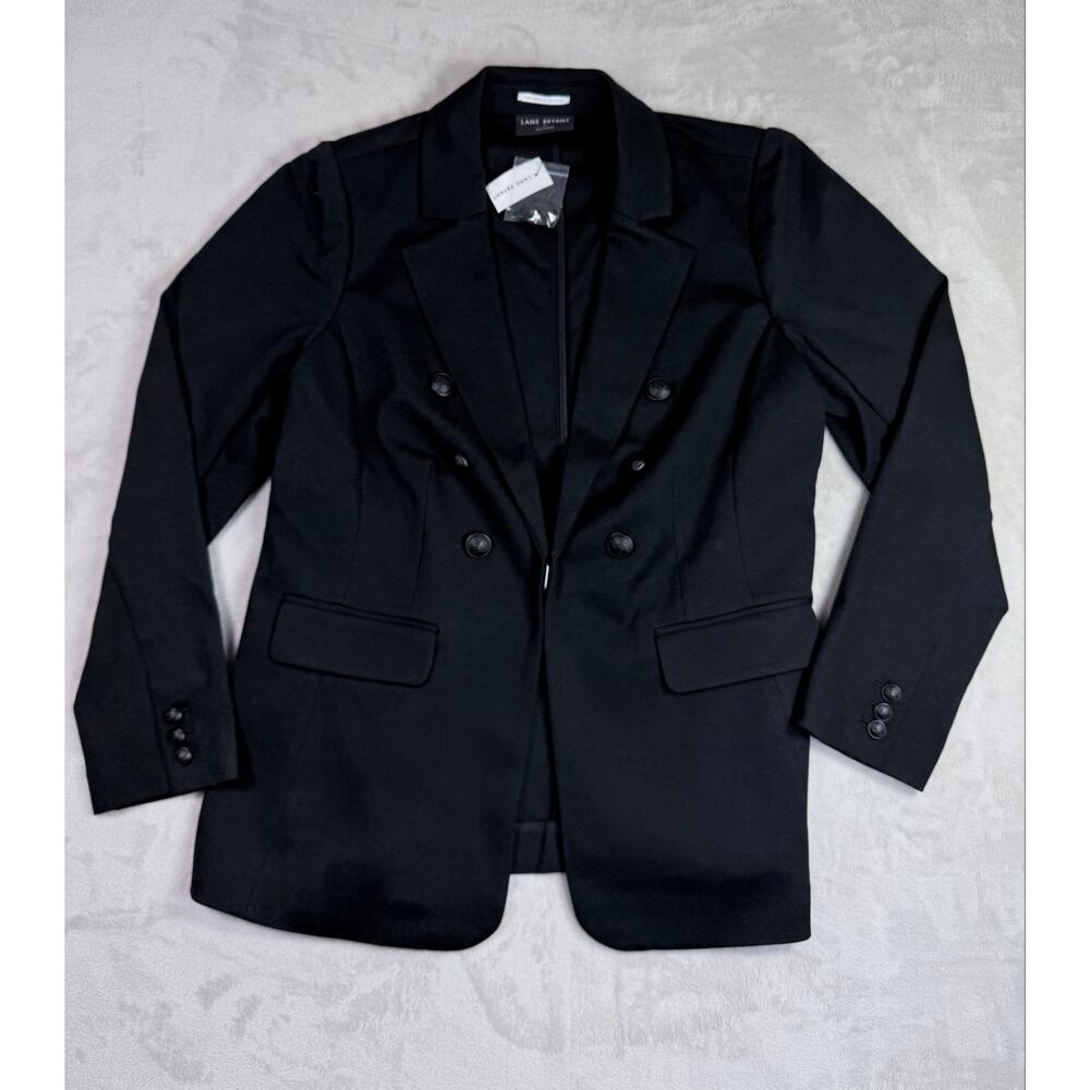 Lane Bryant The Bryant Womens Black Double Breasted Blazer Size 16 NWT